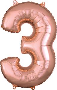 26" Number 3 Rose Gold