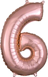 26" Number 6 Rose Gold