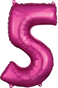 26" Number 5 Pink