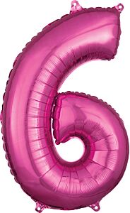 26" Number 6 Pink