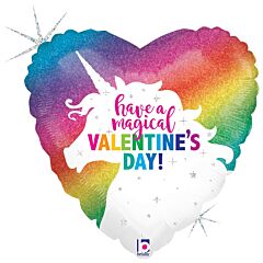 18" Unicorn Valentine Holographic