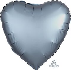 17" Luxe Steel Blue Heart