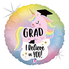 18" Pastel Unicorn Grad Holographic