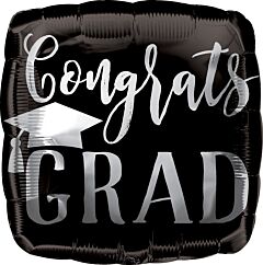 18" Congrats Grad Silver/Black