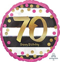 18" Pink & Gold Milestone 70 Holographic