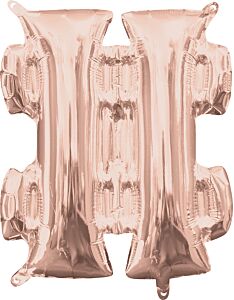 16" Symbol Hash Tag Rose Gold