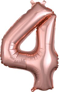 16" Number 4 Rose Gold