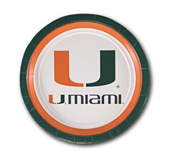 U Of Miami - 7" Plate 12Ct