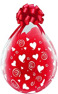 18" Qualatex Swirling Hearts-A-Round Latex