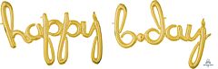 76" Phrase Happy Bday Gold Consumer Inflate