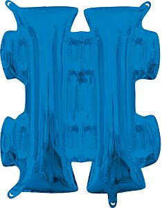 16" Symbol Hash Tag Blue