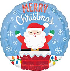 17" Santa In Chimney