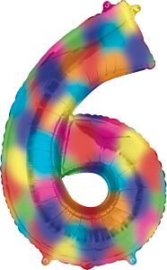 34" Anagram Number 6 Rainbow Splash
