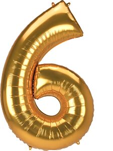 54" Anagram Jumbo Number 6 Gold
