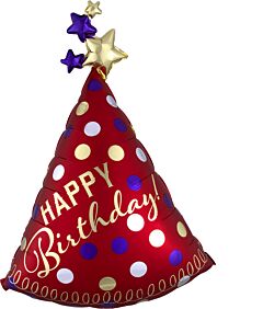 36" Red Satin Party Hat