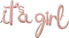 Phrase Script It's A Girl Rose Gold
