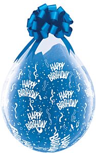 18" Qualatex Birthday-A-Round Latex Clear