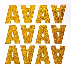 1.5" Old Gold Glitter Letter A