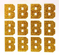 1.5" Old Gold Glitter Letter B