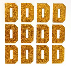1.5" Old Gold Glitter Letter D