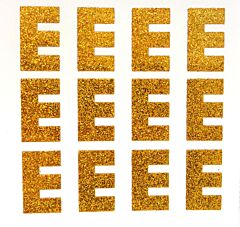 1.5" Old Gold Glitter Letter E