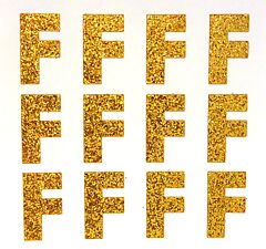 1.5" Old Gold Glitter Letter F