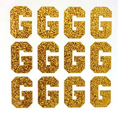 1.5" Old Gold Glitter Letter G