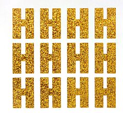 1.5" Old Gold Glitter Letter H