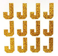 1.5" Old Gold Glitter Letter J