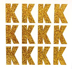 1.5" Old Gold Glitter Letter K