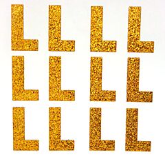 1.5" Old Gold Glitter Letter L