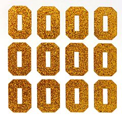 1.5" Old Gold Glitter Letter O/0