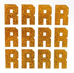 1.5" Old Gold Glitter Letter R