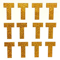 1.5" Old Gold Glitter Letter T
