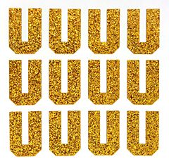 1.5" Old Gold Glitter Letter U