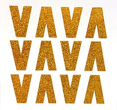1.5" Old Gold Glitter Letter V