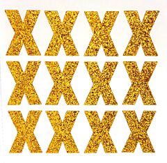 1.5" Old Gold Glitter Letter X