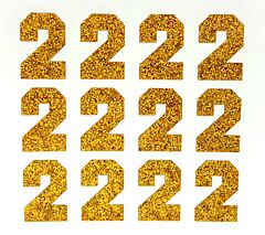 1.5" Old Gold Glitter Number 2