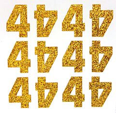 1.5" Old Gold Glitter Number 4
