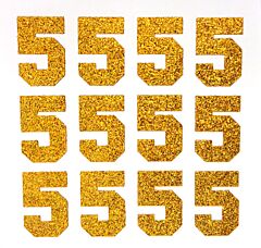 1.5" Old Gold Glitter Number 5