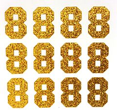 1.5" Old Gold Glitter Number 8