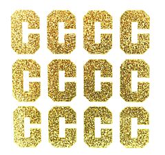 1.5" Soft Gold Glitter Letter C