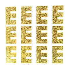 1.5" Soft Gold Glitter Letter E