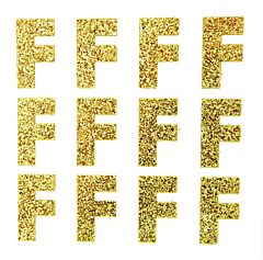 1.5" Soft Gold Glitter Letter F