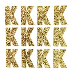 1.5" Soft Gold Glitter Letter K