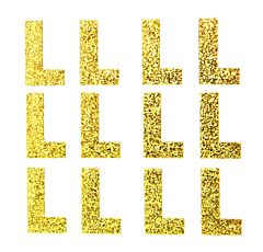 1.5" Soft Gold Glitter Letter L