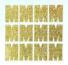 1.5" Soft Gold Glitter Letter M