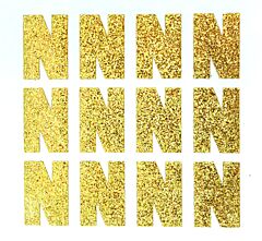 1.5" Soft Gold Glitter Letter N