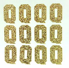 1.5" Soft Gold Glitter Letter Q