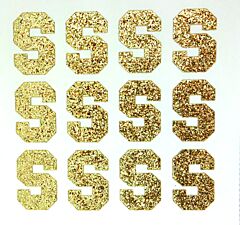 1.5" Soft Gold Glitter Letter S